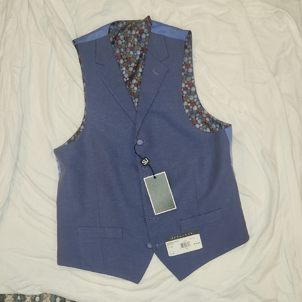 Men's Blue Suit Vest
